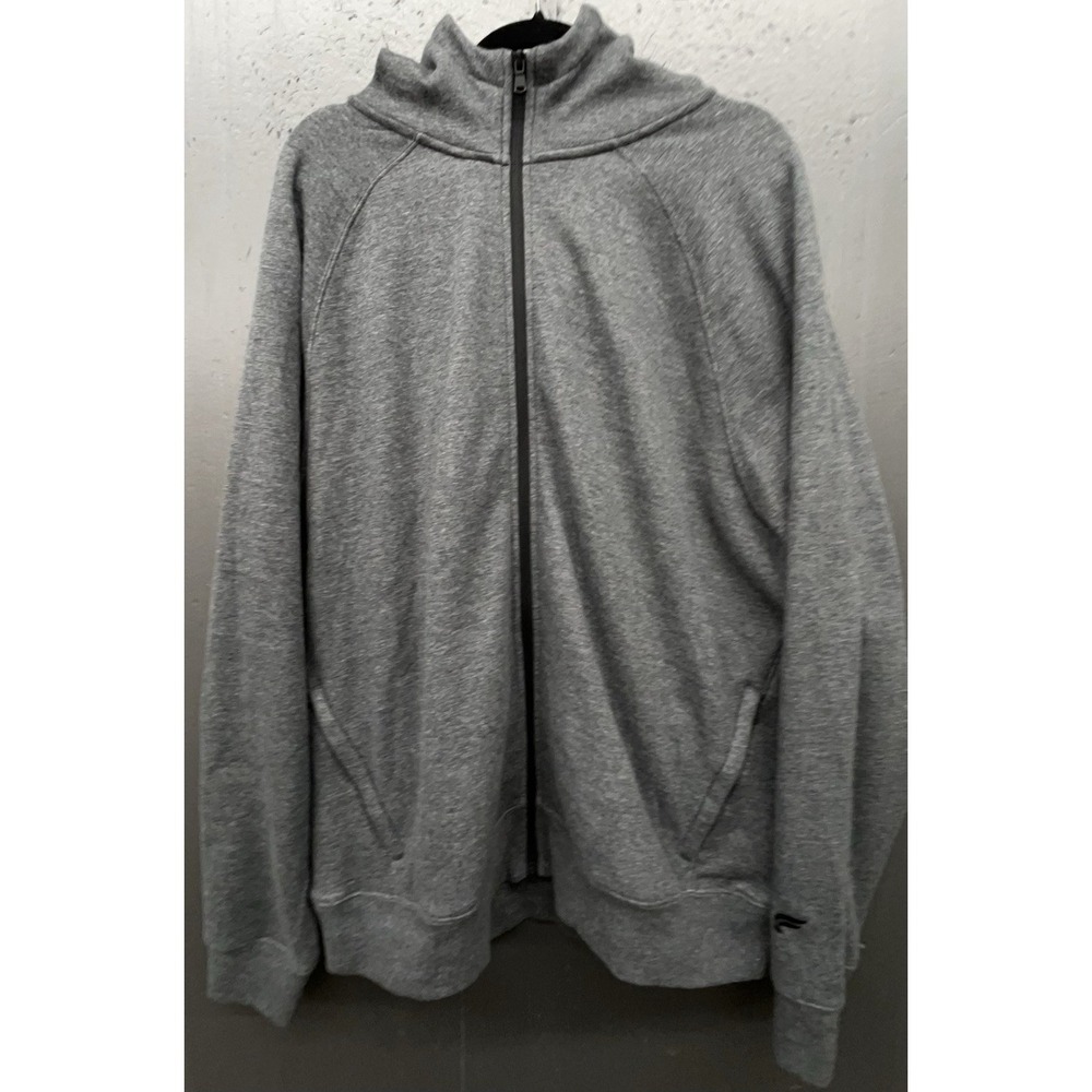 Womens Hoodie 2XL Gray Full Zip Pocket Stretch Soft Sweatshirt Athleisure Active